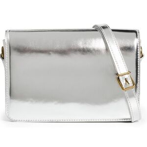 MADEWELL Silver Leather Crossbody Specchio Leather